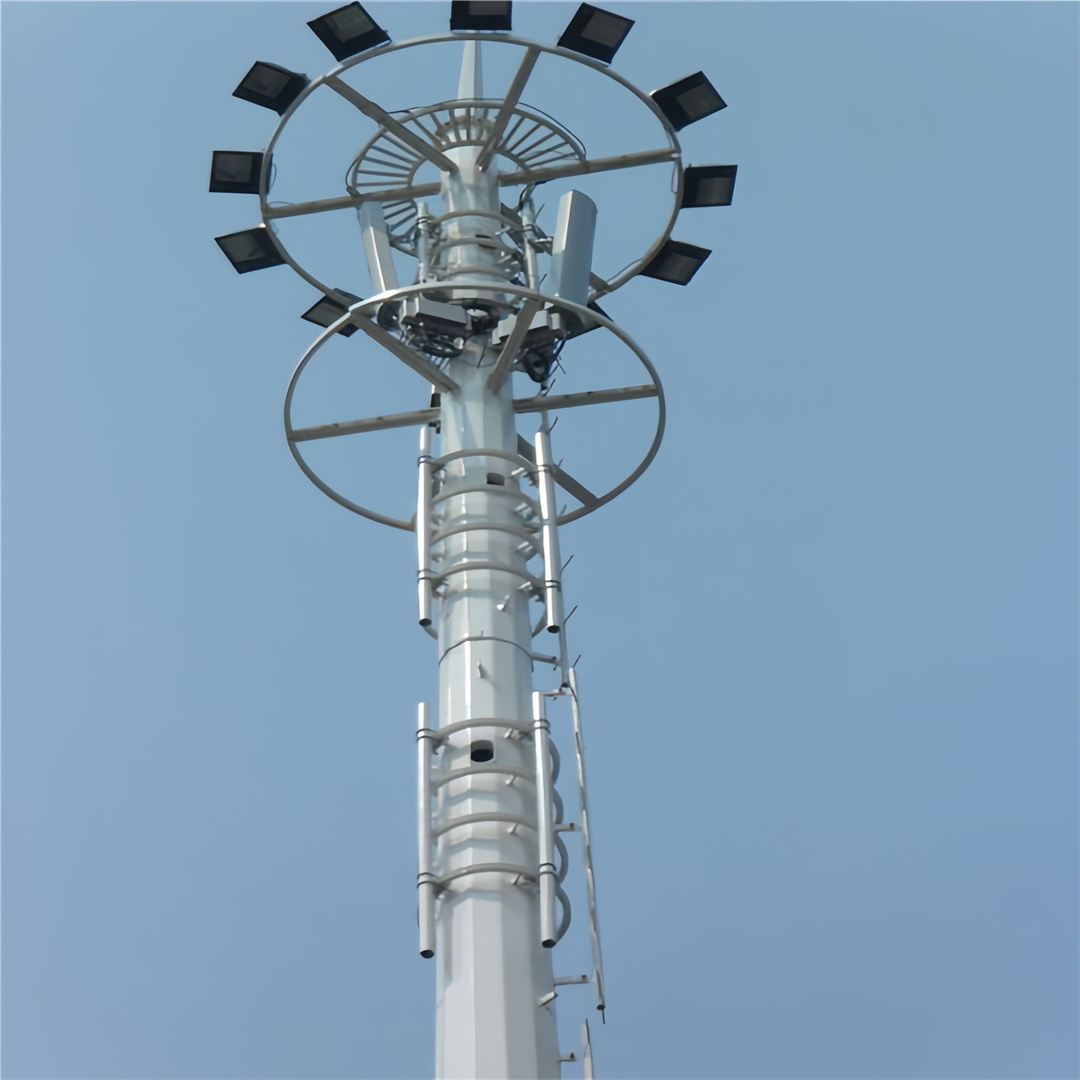 30m 35m 40m Galvanized 4g /5g Cell Sites Phone Signal Microwave Monopole CommunicationTower