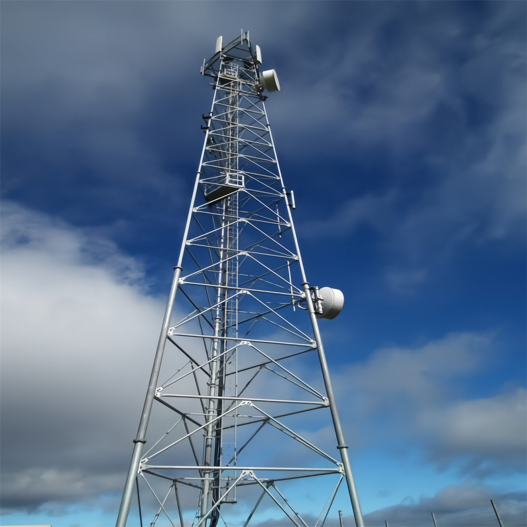 30 Meter Galvanized Self Supporting 3 Legged Tubular Steel Telecom Tower